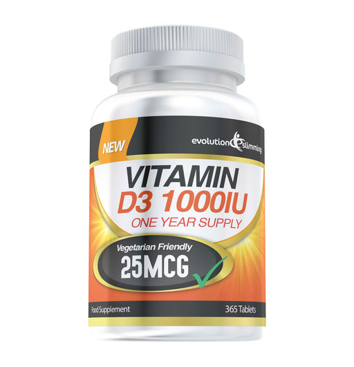 Vitamin D D3 1000iu Tablets - 12 Month Supply - Vegetarian Friendly