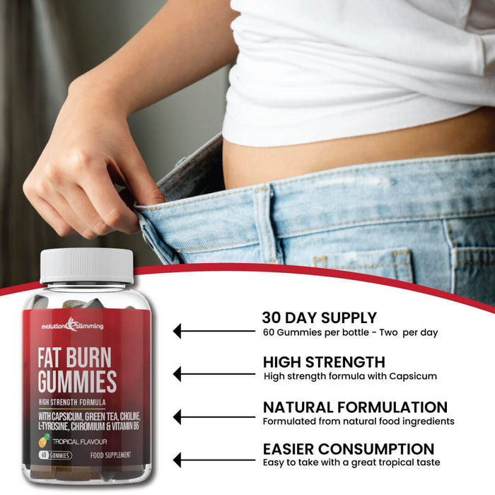 Fat Burn Extreme Gummies with Capsicum, Green Tea & L-Tyrosine - Evolution Slimming