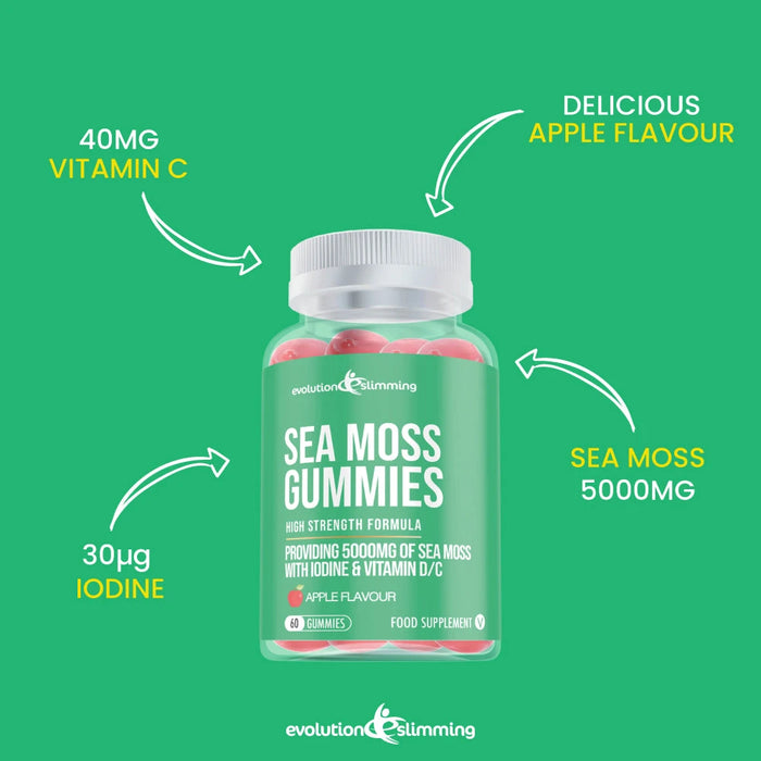 Sea Moss Gummies with Iodine, Vitamin C & Vitamin D -  Anti-Inflammatory & Immunity Support Evolution Slimming