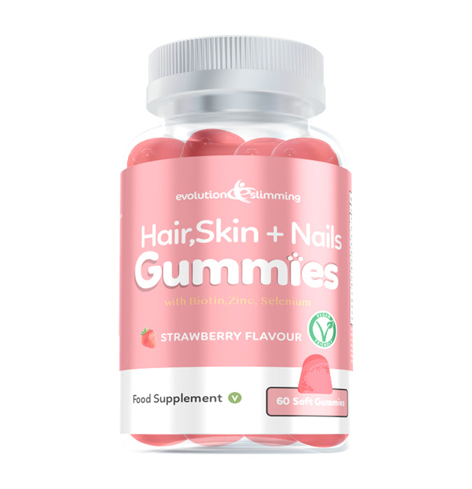 Hair, Skin & Nails Gummies with Biotin, Zinc & Selenium - Vegan Friendly